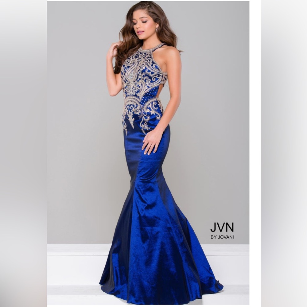 Blue prom dress by JVN by Jovani, size 12 (fits like 10), used great condition
